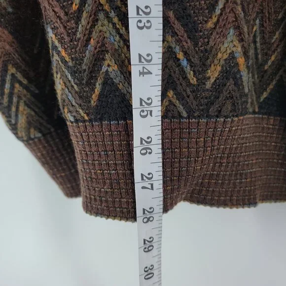 Vintage Mondo di Marco Italian Wool Mohair Zig Zag Sweater XL Textured Knit